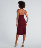 Catch Up Crepe Slip Midi Dress creates spring wedding guest dress with stylish details, the perfect midi dress for graduation, or for a cocktail party look in the latest midi-length trends for 2024!