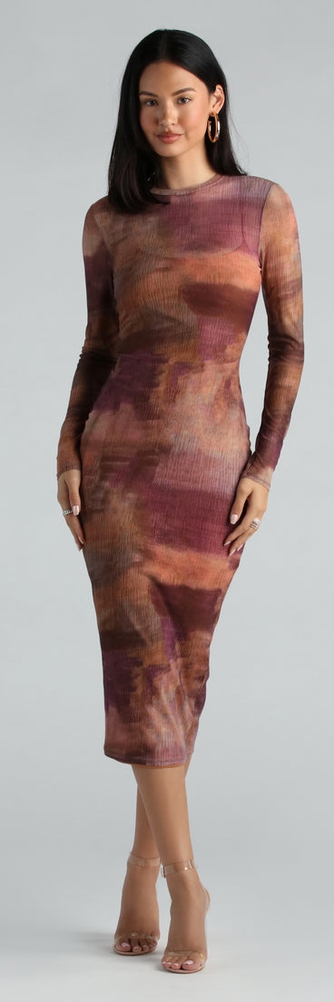 Attract And Allure Marble Print Midi Dress