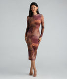 Attract And Allure Marble Print Midi Dress