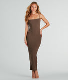 Essential for vacations or summer days, the Everyday Charmer Basic Rib Knit Maxi Dress is a sundress or milkmaid dress with sleek and flirty details.