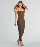 Essential for vacations or summer days, the Everyday Charmer Basic Rib Knit Maxi Dress is a sundress or milkmaid dress with sleek and flirty details.