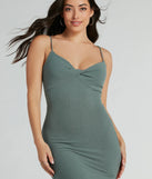 Essential for vacations or summer days, the Simplest Statement Sweetheart Rib Knit Midi Dress is a sundress or milkmaid dress with sleek and flirty details.