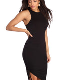 You’ll make a statement in Ruche To My Side Midi Dress as an NYE club dress, a tight dress for holiday parties, sexy clubwear, or a sultry bodycon dress for that fitted silhouette.