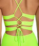 Lace Up In Neon Mini Dress is a trendy pick to create 2023 festival outfits, festival dresses, outfits for concerts or raves, and complete your best party outfits!