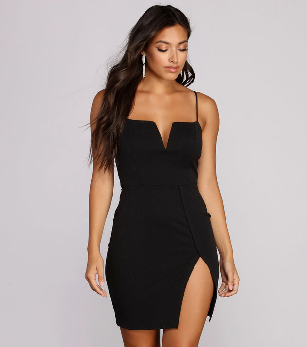 Only You V Cut Mini Dress helps create the best bachelorette party outfit or the bride's sultry bachelorette dress for a look that slays!