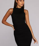 You’ll make a statement in Ruche Hour Sleeveless Mini Dress as an NYE club dress, a tight dress for holiday parties, sexy clubwear, or a sultry bodycon dress for that fitted silhouette.