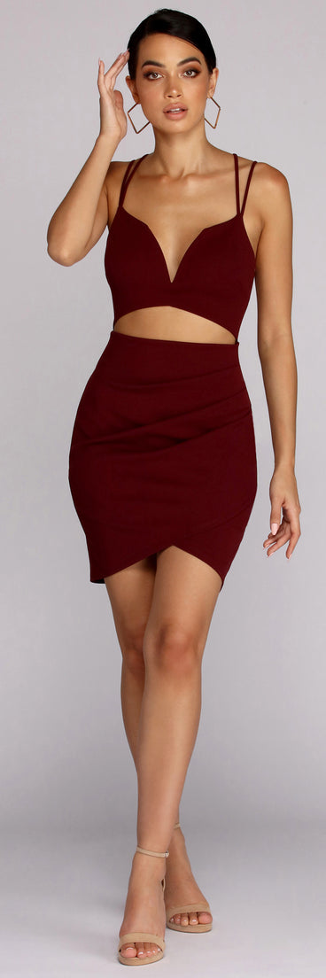 Worth It Lattice Wrap Dress