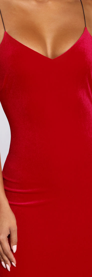 Babe's A Bombshell Velvet Midi Dress