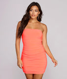 You’ll make a statement in Solid Stunner Ruched Tube Dress as an NYE club dress, a tight dress for holiday parties, sexy clubwear, or a sultry bodycon dress for that fitted silhouette.