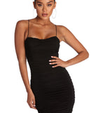 Ruched And Ready Mini Dress helps create the best bachelorette party outfit or the bride's sultry bachelorette dress for a look that slays!