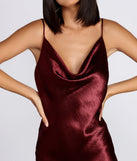 Cowl Neck Satin Mini Dress creates the perfect spring wedding guest dress or cocktail attire with stylish details in the latest trends for 2023!