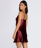 Cowl Neck Satin Mini Dress creates the perfect spring wedding guest dress or cocktail attire with stylish details in the latest trends for 2023!