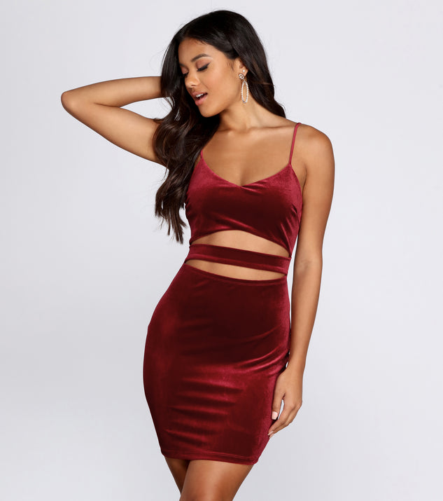 Burgundy Red Velvet Two Piece Dress Two Piece Set Long Sleeve