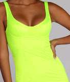Electric Moves Satin Mini Dress