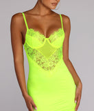 Lace Night Scene Satin Mini Dress