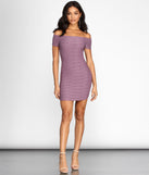 Totally Textured Off Shoulder Dress is the perfect Homecoming look pick with on-trend details to make the 2023 HOCO dance your most memorable event yet!