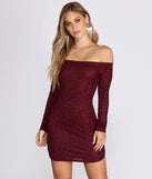 Off Shoulder Long Sleeve Glittering Mini Dress is the perfect Homecoming look pick with on-trend details to make the 2023 HOCO dance your most memorable event yet!