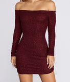 Off Shoulder Long Sleeve Glittering Mini Dress is the perfect Homecoming look pick with on-trend details to make the 2023 HOCO dance your most memorable event yet!