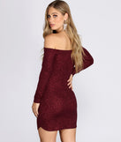 Off Shoulder Long Sleeve Glittering Mini Dress is the perfect Homecoming look pick with on-trend details to make the 2023 HOCO dance your most memorable event yet!