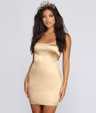 Golden Goddess Mini Dress creates the perfect spring wedding guest dress or cocktail attire with stylish details in the latest trends for 2023!
