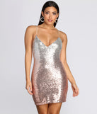 Striking Sequins Ombre Mini Dress helps create the best bachelorette party outfit or the bride's sultry bachelorette dress for a look that slays!