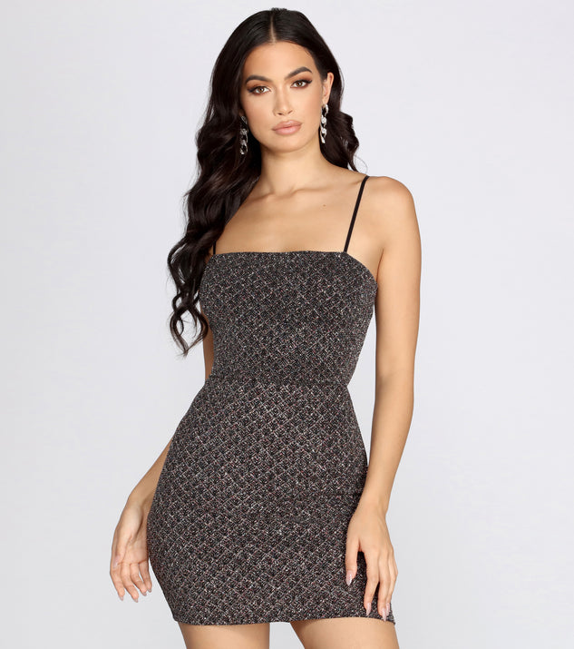 Party's Here Glitter Mini Dress creates the perfect New Year’s Eve Outfit or new years dress with stylish details in the latest trends to ring in 2023!