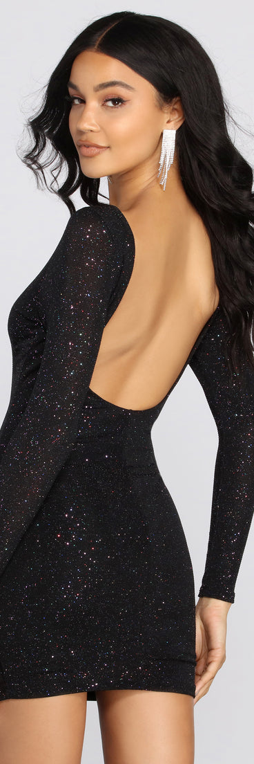 Glitter Cutie Long Sleeve Mini Dress
