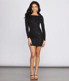 Glitter Cutie Long Sleeve Mini Dress