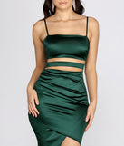 Satin Waist Cut Out Mini Dress