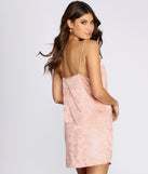 Satin Floral Jacquard Mini Dress