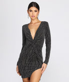 Metallic Marvel Knit Mini Dress creates the perfect spring wedding guest dress or cocktail attire with stylish details in the latest trends for 2023!