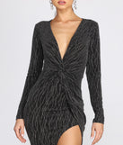 Metallic Marvel Knit Mini Dress creates the perfect spring wedding guest dress or cocktail attire with stylish details in the latest trends for 2023!