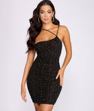 Sparkle Of My Eye Heat Stone One Shoulder Mini Dress helps create the best bachelorette party outfit or the bride's sultry bachelorette dress for a look that slays!