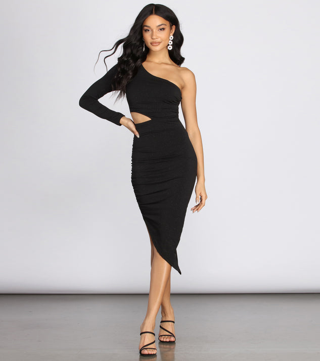 Pick A Side One Shoulder Mini Dress is a trendy pick to create 2023 festival outfits, festival dresses, outfits for concerts or raves, and complete your best party outfits!