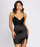 Simply Sleek Lace & Satin Mini Dress is a trendy pick to create 2023 festival outfits, festival dresses, outfits for concerts or raves, and complete your best party outfits!