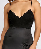Simply Sleek Lace & Satin Mini Dress is a trendy pick to create 2023 festival outfits, festival dresses, outfits for concerts or raves, and complete your best party outfits!