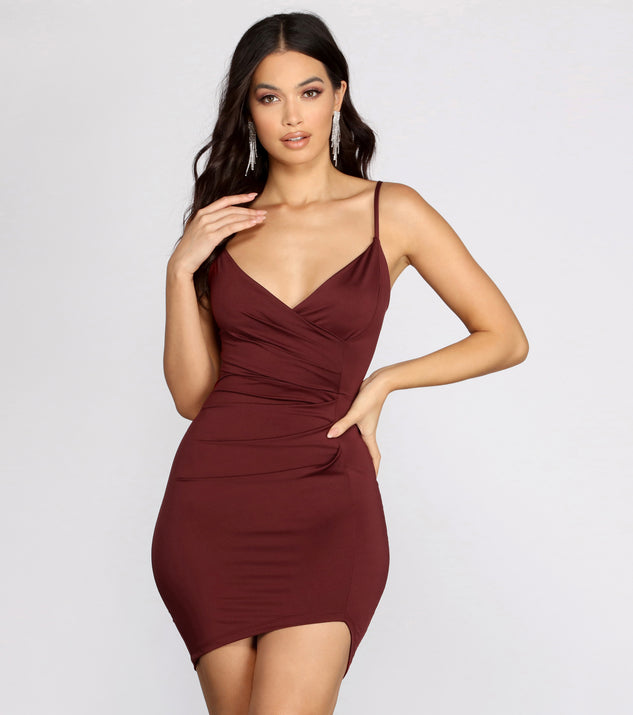 You’ll make a statement in Make Your Move Wrap Mini Dress as an NYE club dress, a tight dress for holiday parties, sexy clubwear, or a sultry bodycon dress for that fitted silhouette.