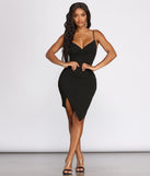 Captivate Me Asymmetric Crepe Mini Dress creates the perfect spring wedding guest dress or cocktail attire with stylish details in the latest trends for 2023!