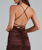 Major Lace Appeal Ruched Satin Mini Dress is the perfect Homecoming look pick with on-trend details to make the 2023 HOCO dance your most memorable event yet!