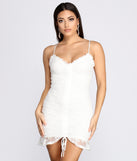 Pullin' At Your Heartstrings Ruched Lace Mini Dress for 2022 festival outfits, festival dress, outfits for raves, concert outfits, and/or club outfits
