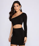 Cut Out For This One Shoulder Mini Dress helps create the best bachelorette party outfit or the bride's sultry bachelorette dress for a look that slays!