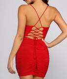 Ruched to The Max Lace Up Mini Dress