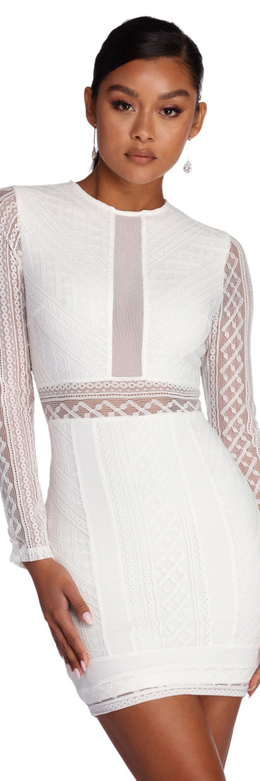 Dream Of Lace Mini Dress helps create the best bachelorette party outfit or the bride's sultry bachelorette dress for a look that slays!