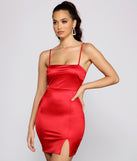 You’ll make a statement in Sleek and Stunning Satin Mini Dress as an NYE club dress, a tight dress for holiday parties, sexy clubwear, or a sultry bodycon dress for that fitted silhouette.