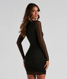 Ready and Ruched Mesh Mini Dress