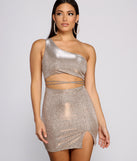 Glitter Goddess One Shoulder Mini Dress is the perfect Homecoming look pick with on-trend details to make the 2023 HOCO dance your most memorable event yet!