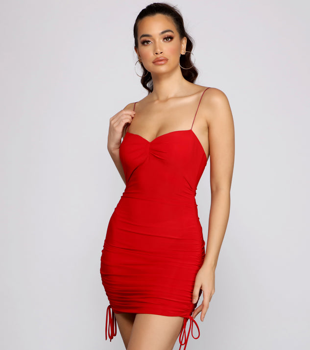 You’ll make a statement in Major Sweetheart Ruched Mini Dress as an NYE club dress, a tight dress for holiday parties, sexy clubwear, or a sultry bodycon dress for that fitted silhouette.