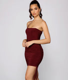 Heart Of Glam Ruched Knit Mini Dress