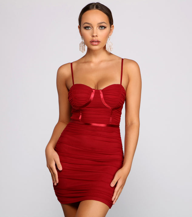 You’ll make a statement in Instant Spark Ruched Mesh Mini Dress as an NYE club dress, a tight dress for holiday parties, sexy clubwear, or a sultry bodycon dress for that fitted silhouette.