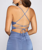 Sultry Glam Lace Up Ruched Mini Dress